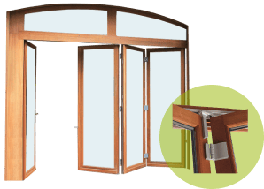 gamme porte repliable en bois sur mesure - baie vitrée bois